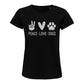 Hunde T-Shirt Frauen Peace Love Dogs