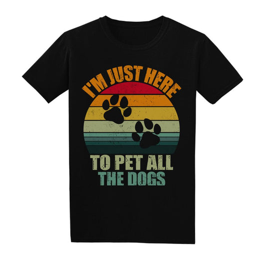 Hundeliebhaber T-Shirt / Basic Shirt Herren I`m just here to pet all the Dogs