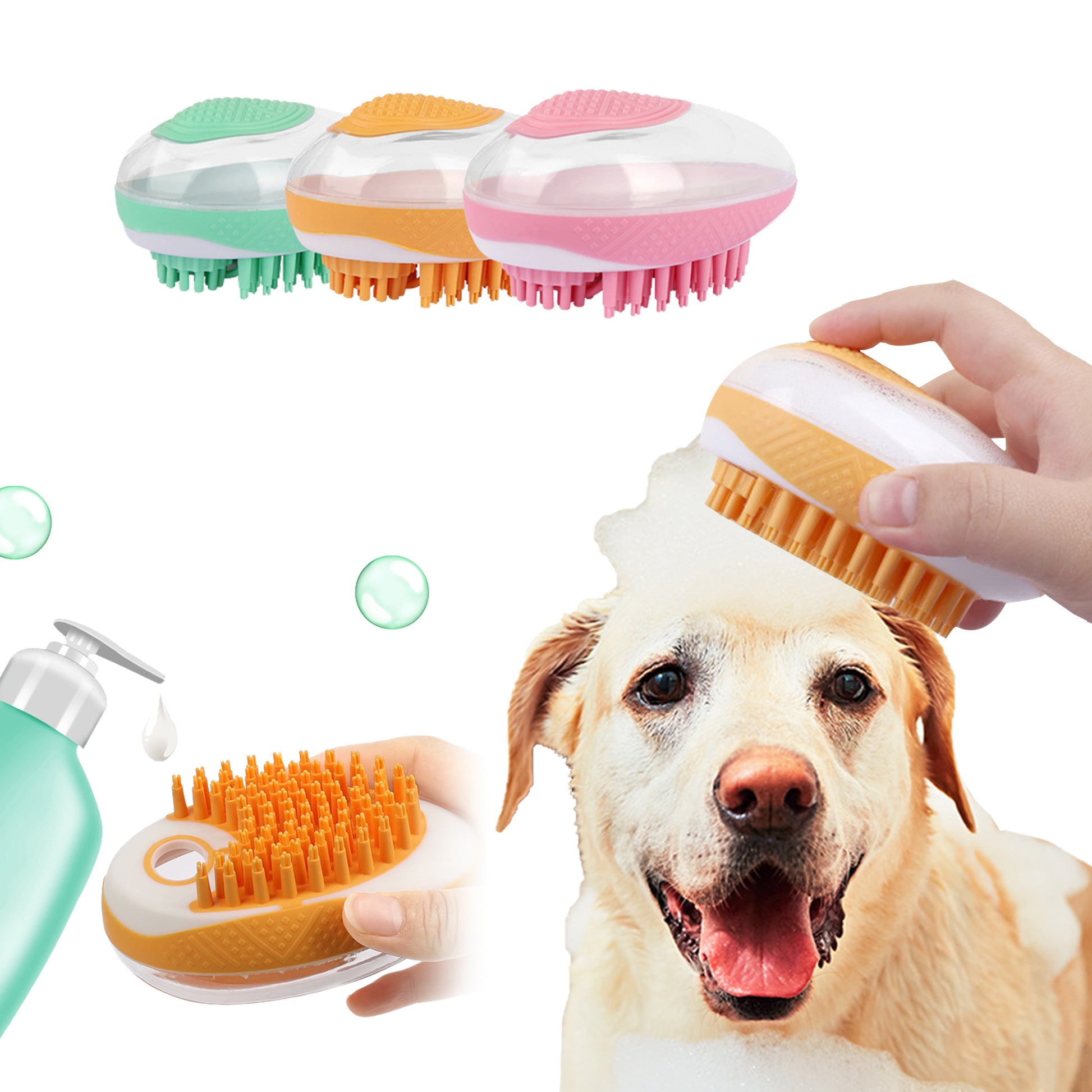 Bade und Massagebürste für Hunde / Hundebürste zum Baden